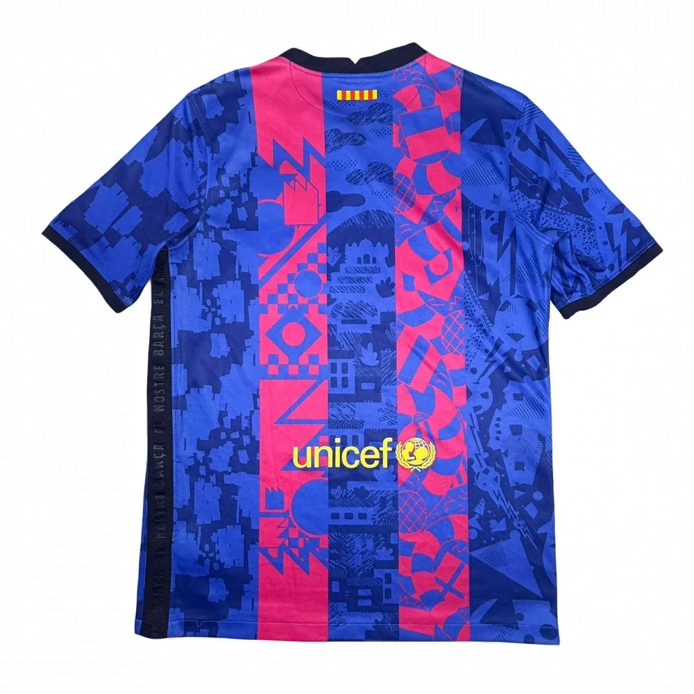Nike FC Barcelona 2021-22 Champions League Home Jersey Youth XL Blue Pink DB6241